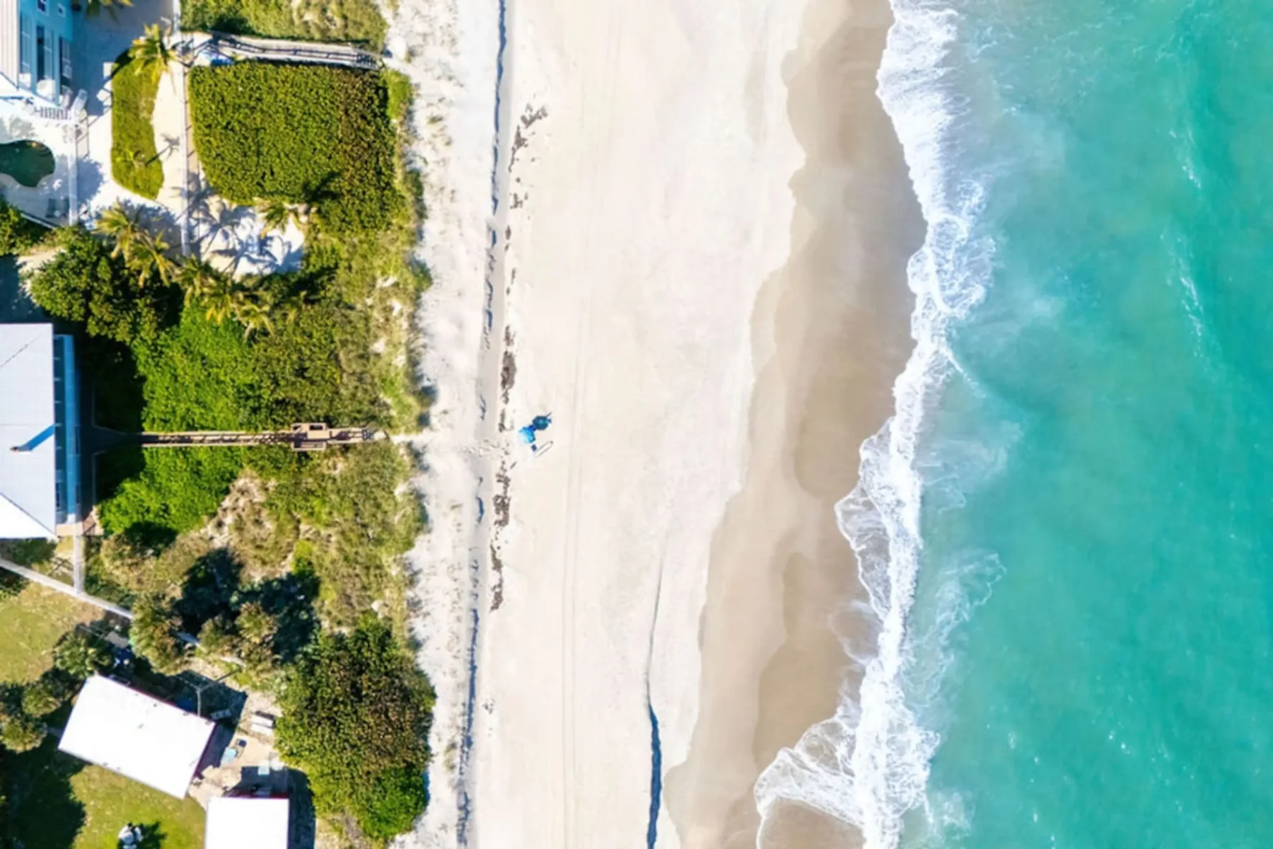Aerial view of the Space Coast beach