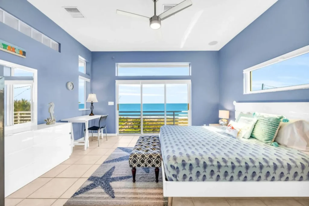 Coastal bedroom with ocean view